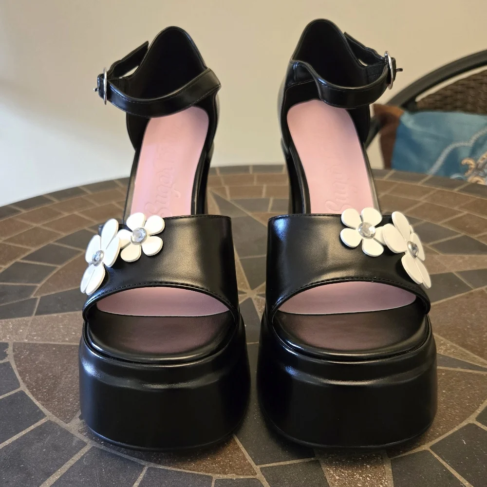 Dolls Kill Sugar Thrillz Pistol 2 Platform Heel Sandles